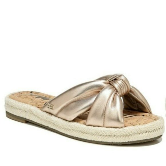 Sam Edelman Shoes - Sam Edelman Abbene Espadrille Slide Sandals Champagne -11